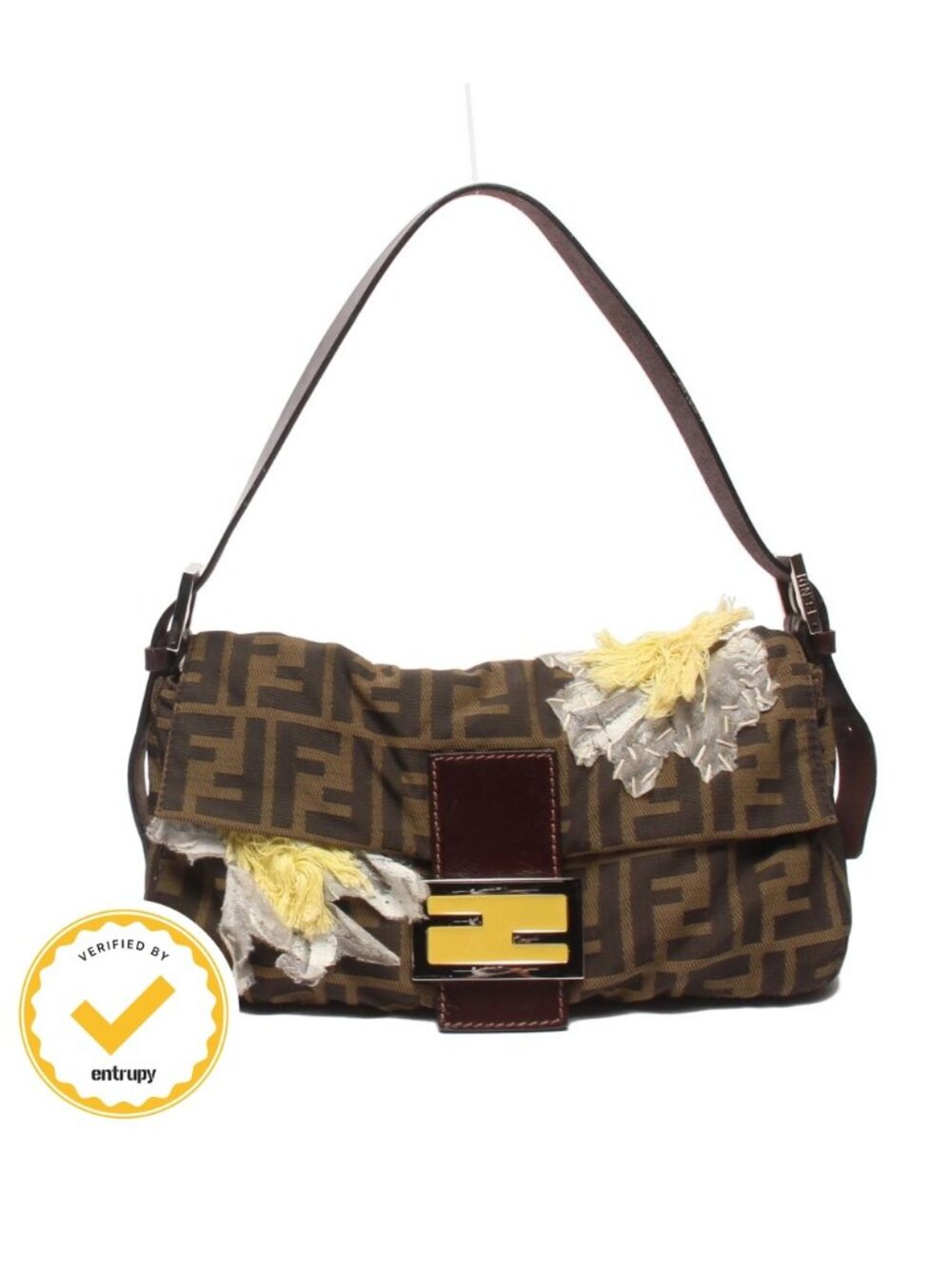 Fendi Shoulder Bag Flower Embroidery Mamma Bucket